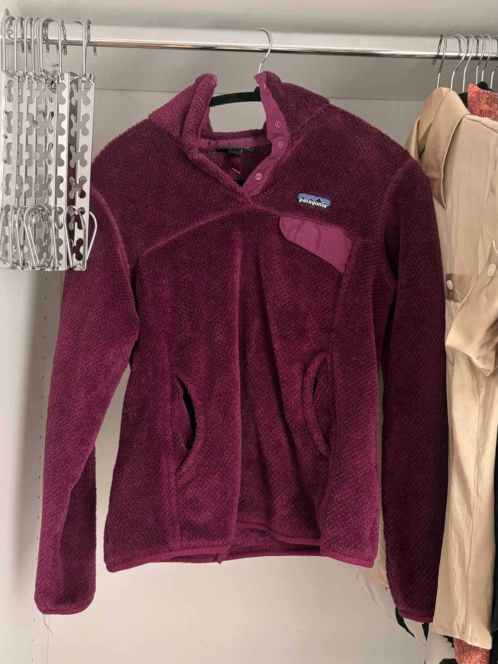 Patagonia Deep Plum Fleece Snap Pullover